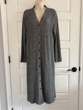 Nic+Zoe Long Sleeve Longline Button Front Ribbed Cardigan Sweater Size XL